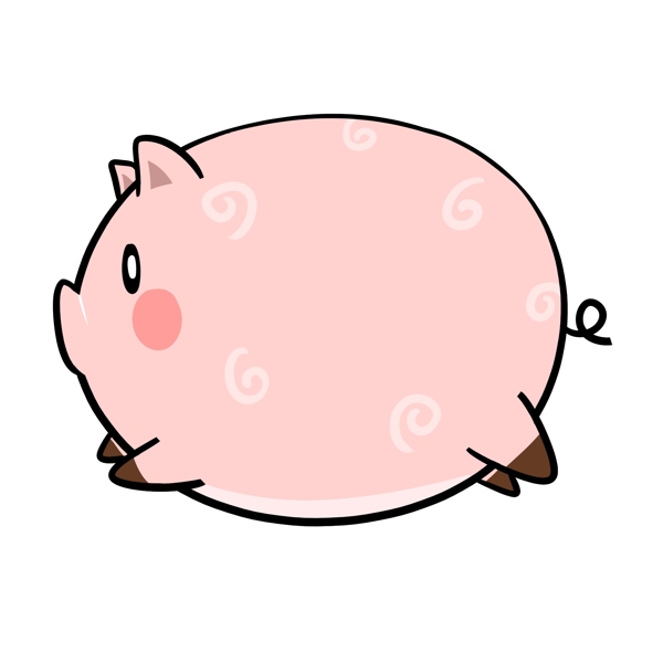 卡通粉色小胖猪创意对话框文本框