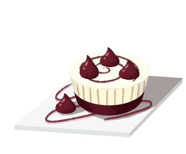 圆形巧克力蛋糕插画