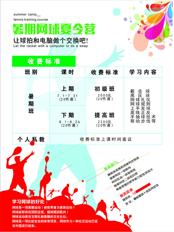 網球培訓海報