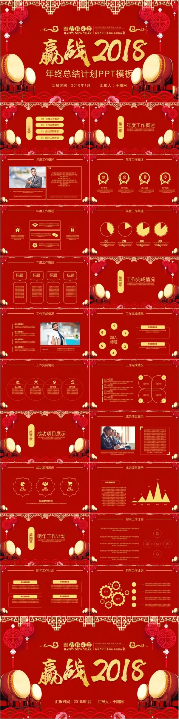 紅色大氣年終工作總結(jié)計(jì)劃PPT模板