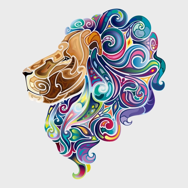 狮子头纹身图案
