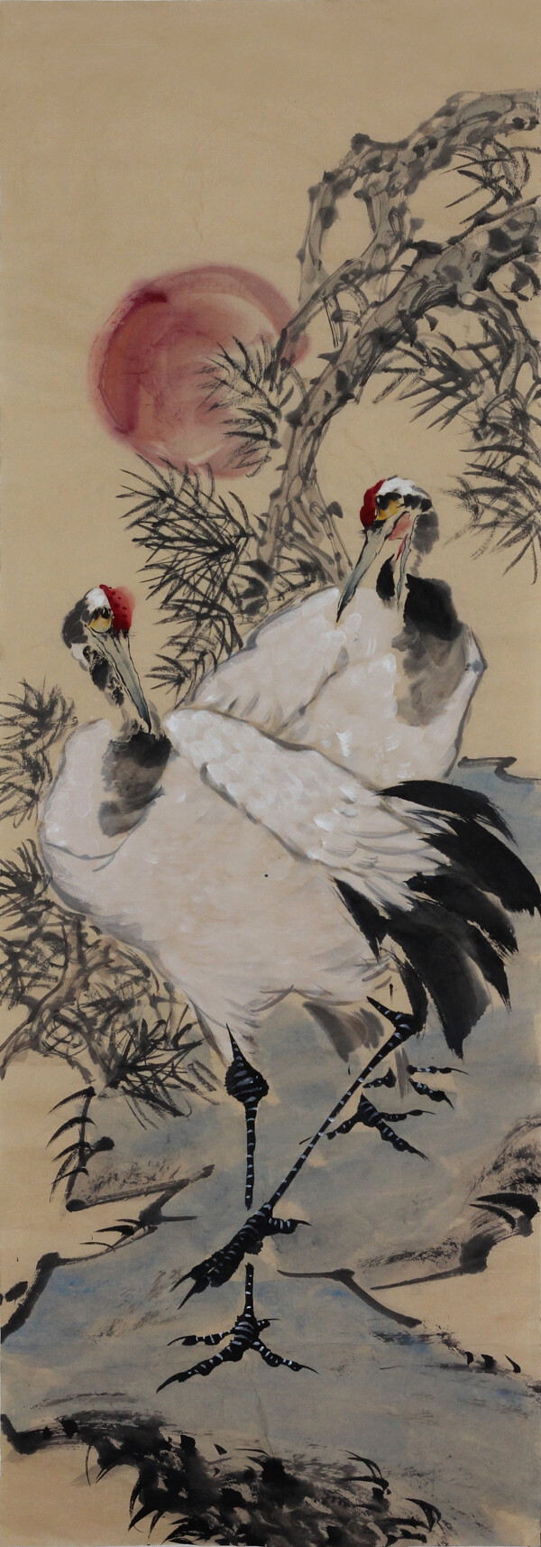 黄旸国画花鸟鹤寿图片
