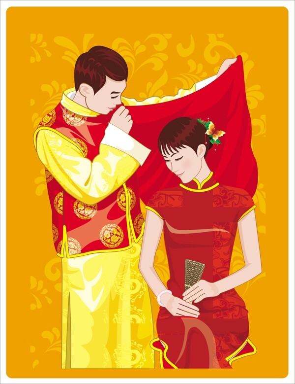 傳統(tǒng)婚禮矢量人物矢量素材AI格式0011