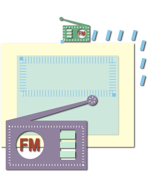 收音机边框效果元素装饰图案矢量图边框