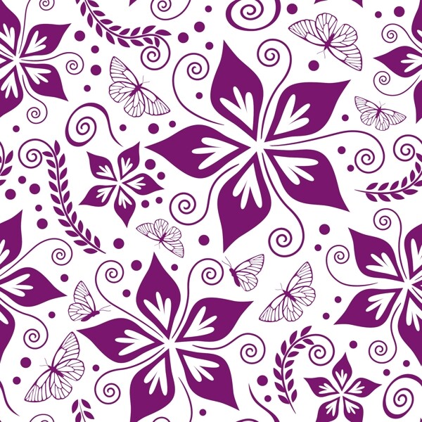 美丽的紫蝴蝶花卉背景矢量素材