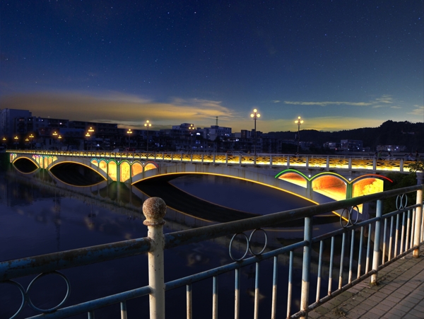 大桥夜景亮化照明图片