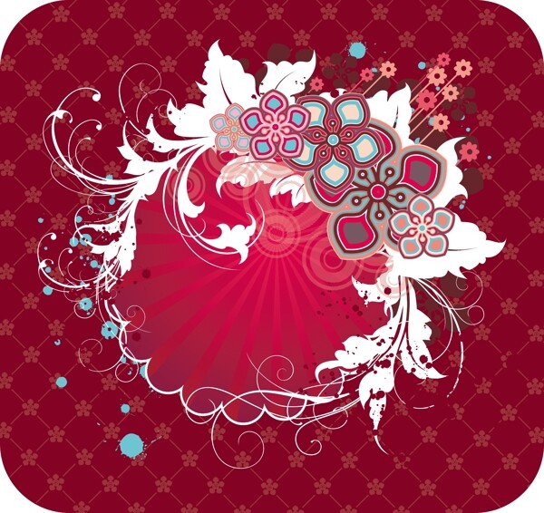 矢量素材潮流花朵背景