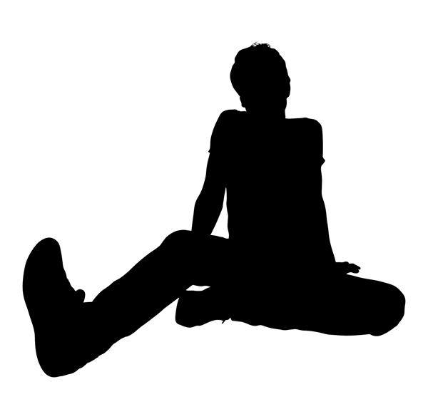 坐在男孩的形狀