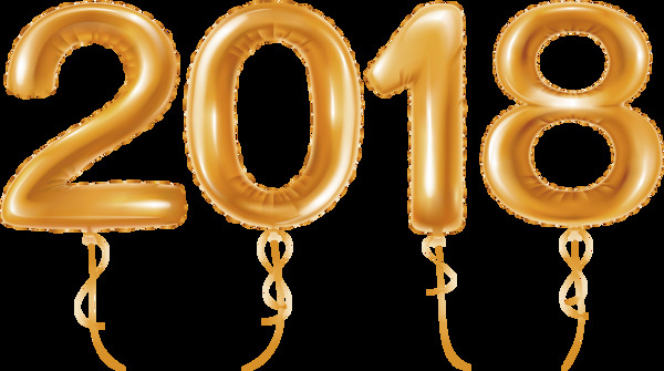 金色2018png元素