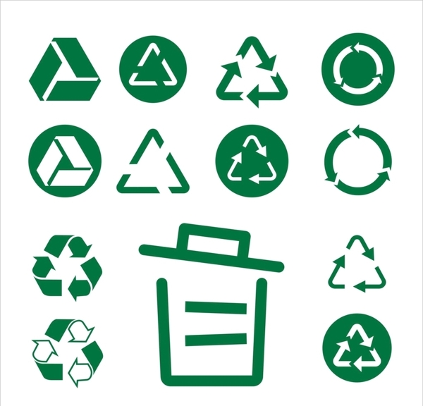 回收废物符号绿色箭头