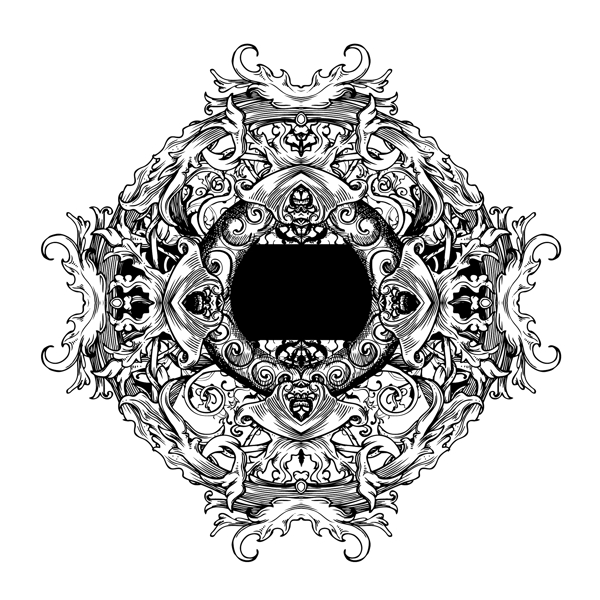 舊貨花卉幀矢量插畫(huà)