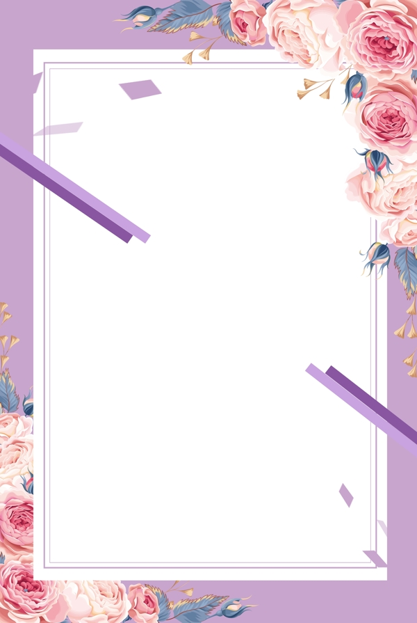 紫色花瓣春季上新banner背景