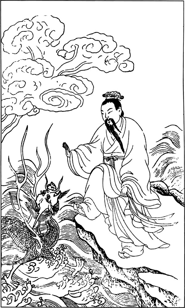 古版畫教化類人物畫矢量EPS格式0382