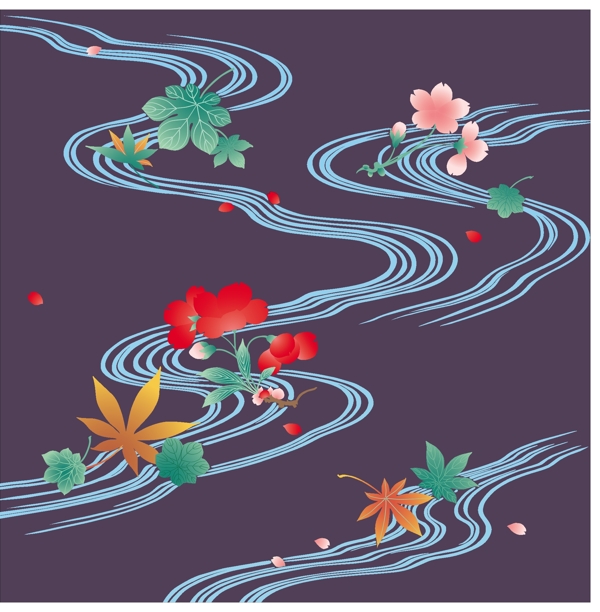 精美河流矢量素材