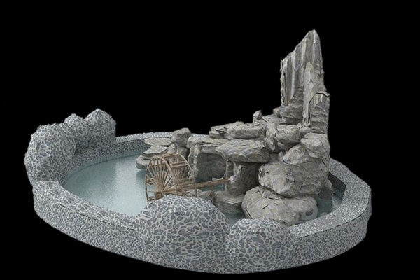 假山水池3d模型图片