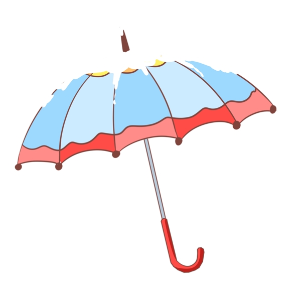 蓝色的积雪雨伞插画