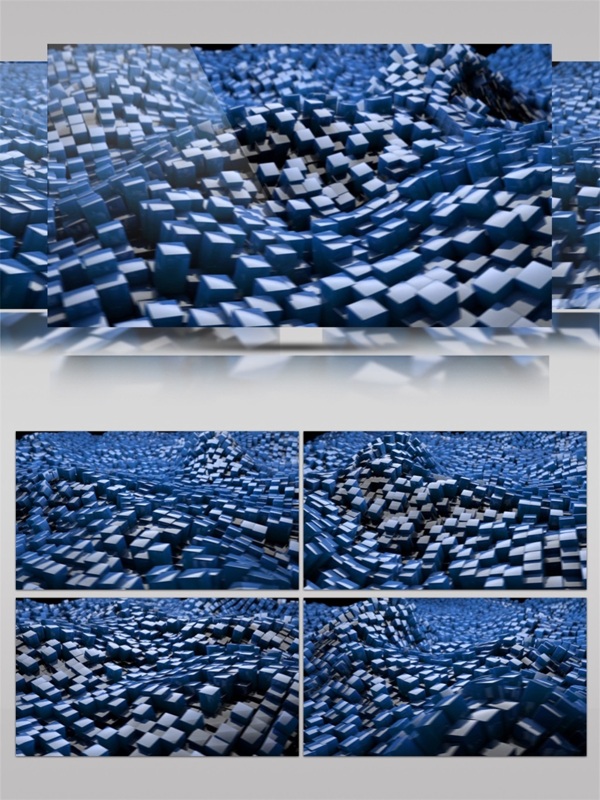 抽象几何蓝色高清视频素材