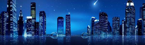 藍色都市淘寶海報背景