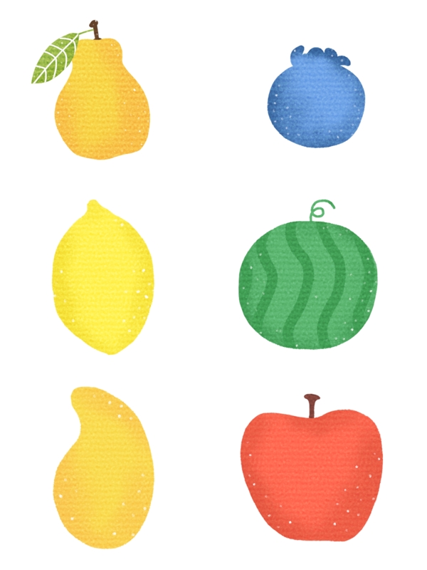 手绘可爱简约水果装饰印刷图案素材元素