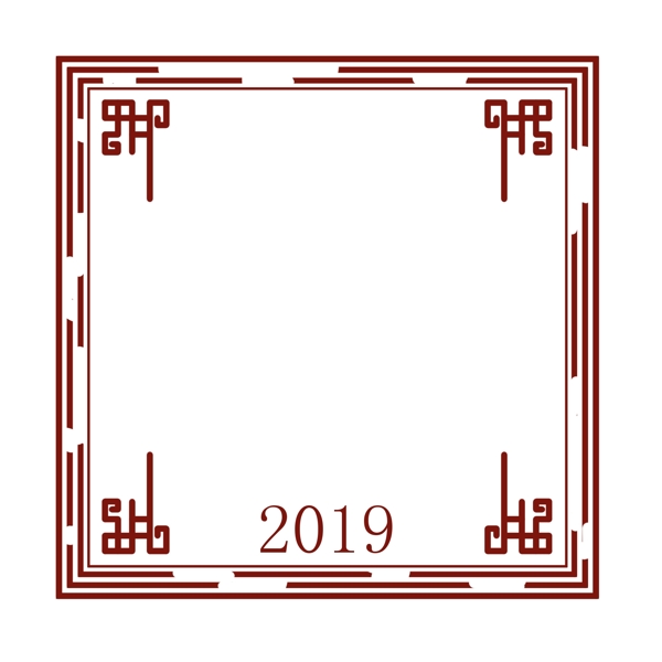2019深红中式边框