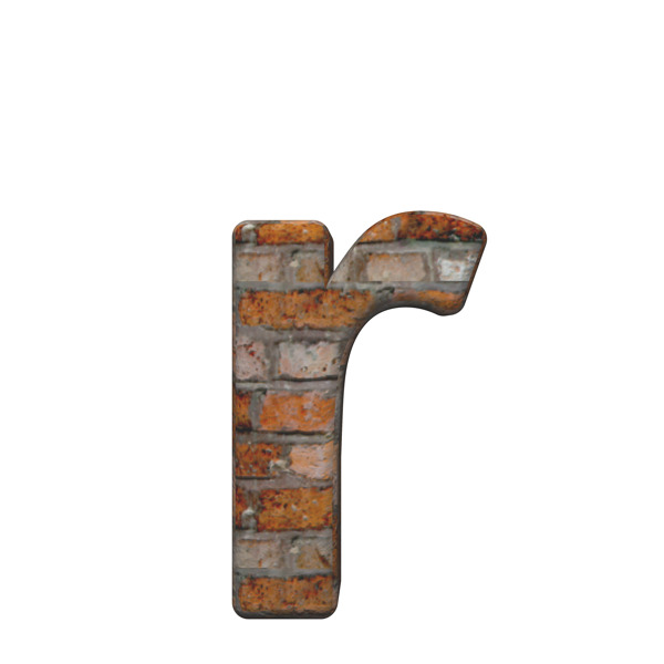 一个小写字母的字符集的旧砖