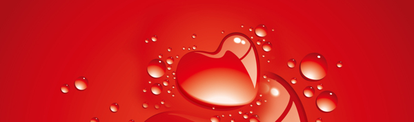 愛情紅色心立體背景banner