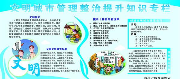 城市管理整治提升知識宣傳欄圖片