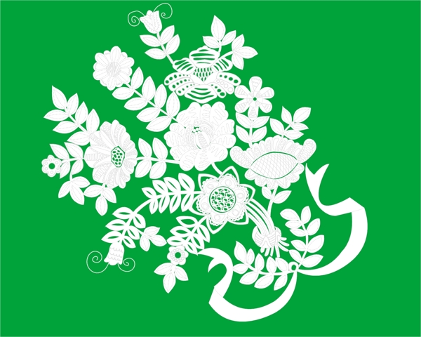 歐式剪紙風(fēng)格花紋圖片