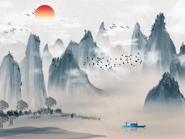 新中式背景墻