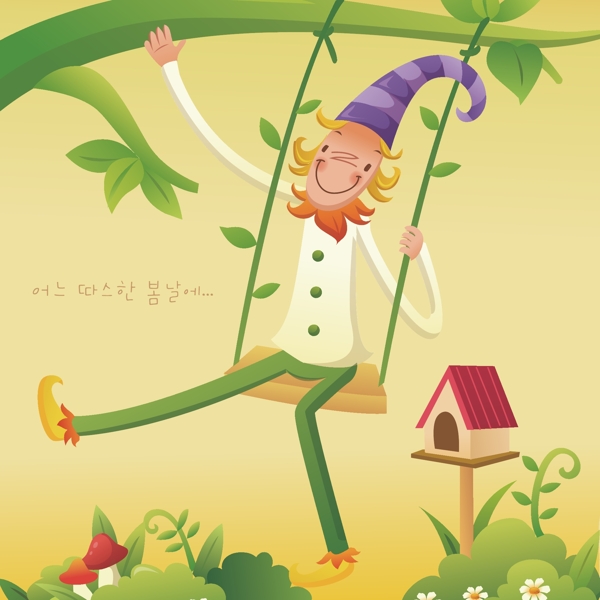 印花矢量圖插畫帽子人物卡通人物免費(fèi)素材