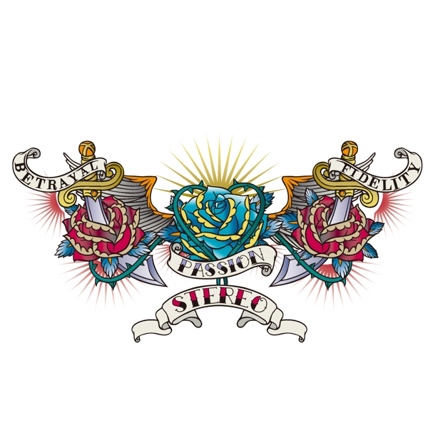 印花矢量圖靚仔裝時(shí)尚休閑女裝T恤圖案紋身圖案免費(fèi)素材