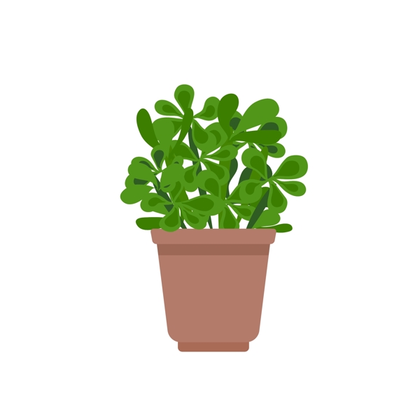 盆栽植物矢量元素卡通