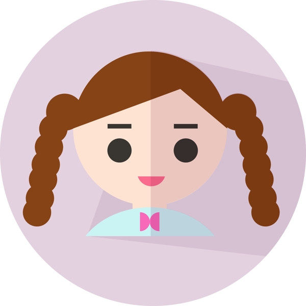 小女孩扁平