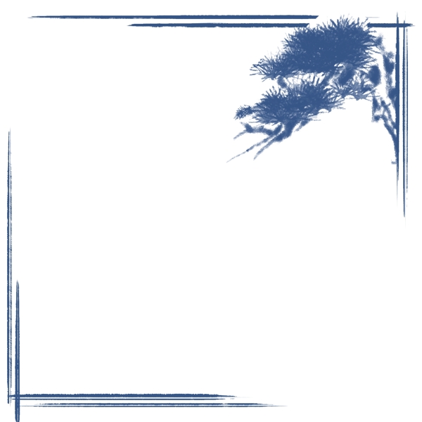 藍(lán)色邊框卡通插畫(huà)