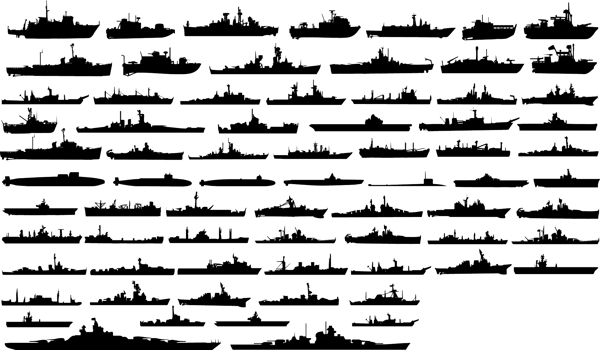 海军舰队矢量素材
