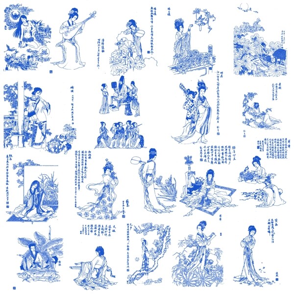 古典群花普圖片
