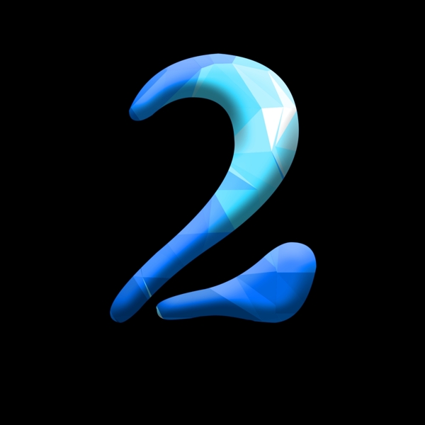 藍(lán)色晶格化數(shù)字2