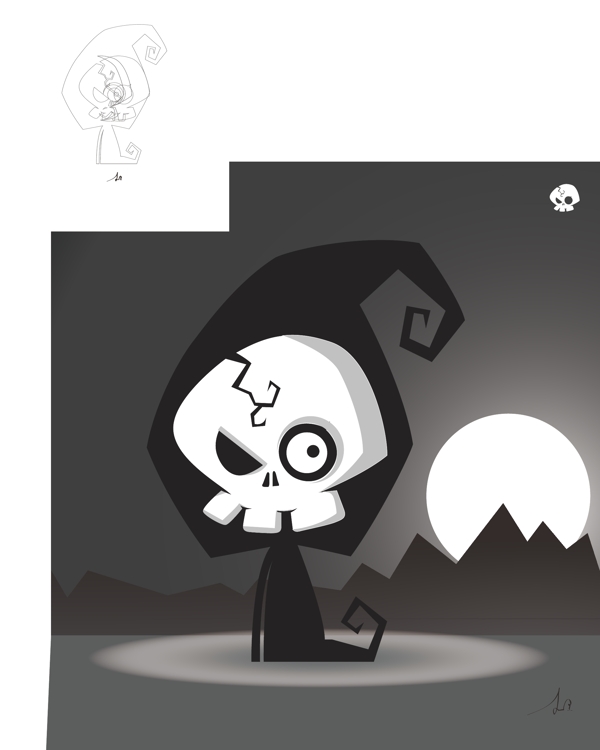 骷髏再現(xiàn)江湖矢量描摹