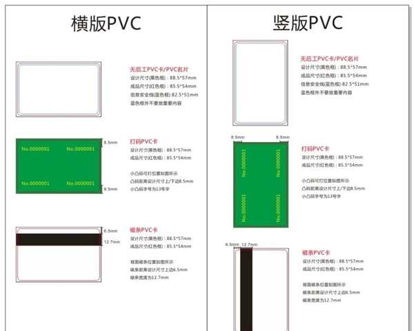 PVC卡设计印刷打印标准