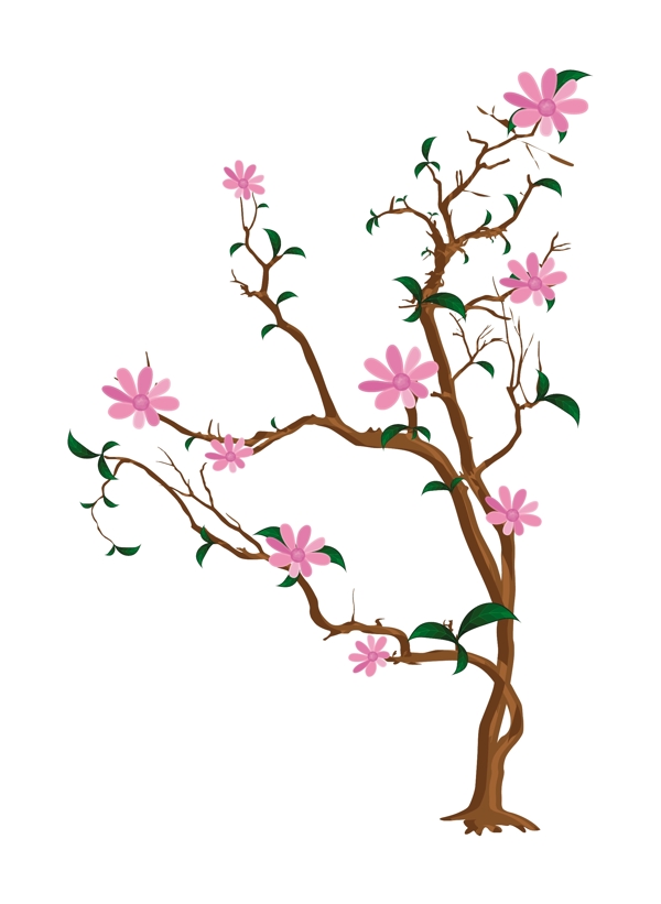 美麗的花朵的樹枝