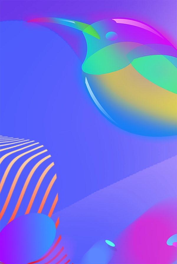 藍色簡約光感透氣小鳥幾何背景