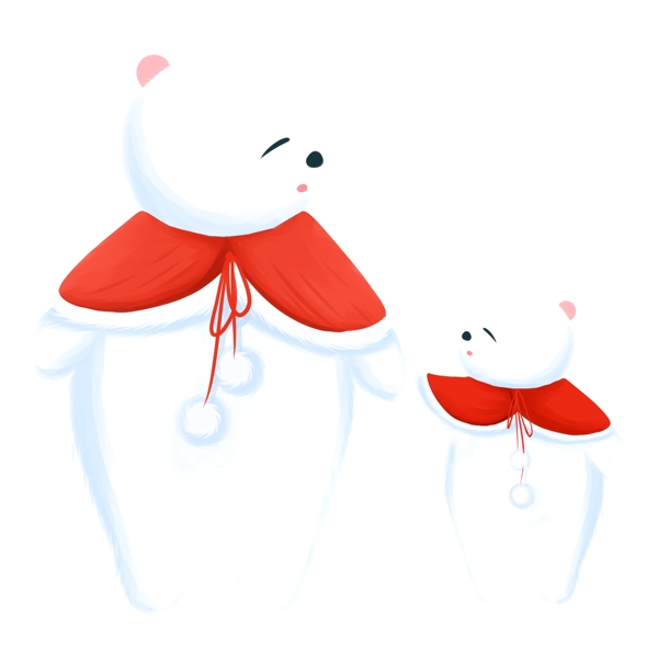 卡通可爱北极熊插画人物素材