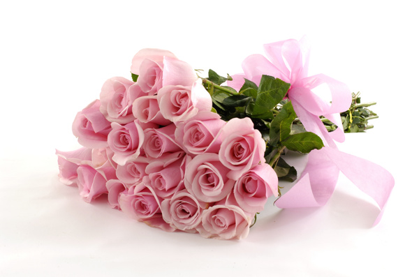 粉色玫瑰花束图片