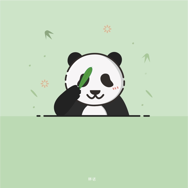 熊猫胖达插画图片