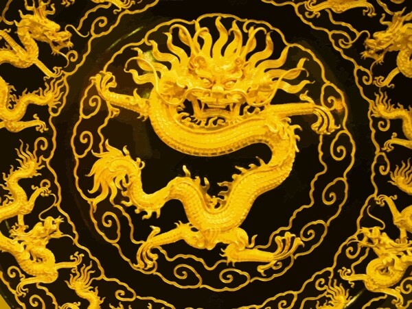 金龍中國傳統(tǒng)吉祥圖案矢量素材