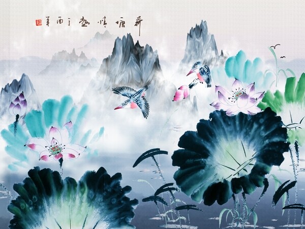 新中式背景墻