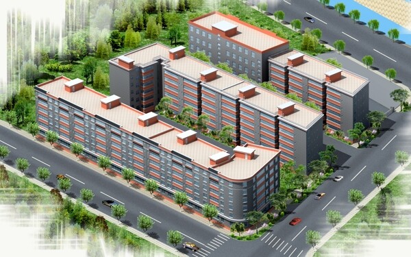 住宅区鸟瞰图图片