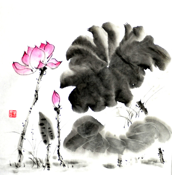 水墨荷花