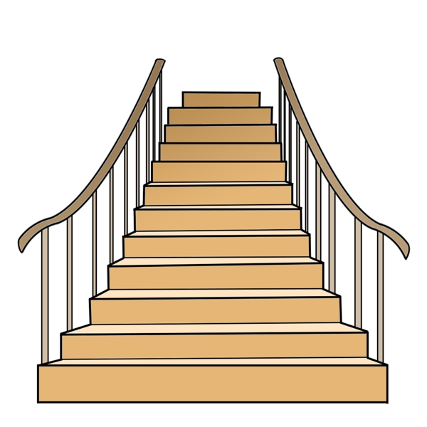 木质卡通楼梯插图