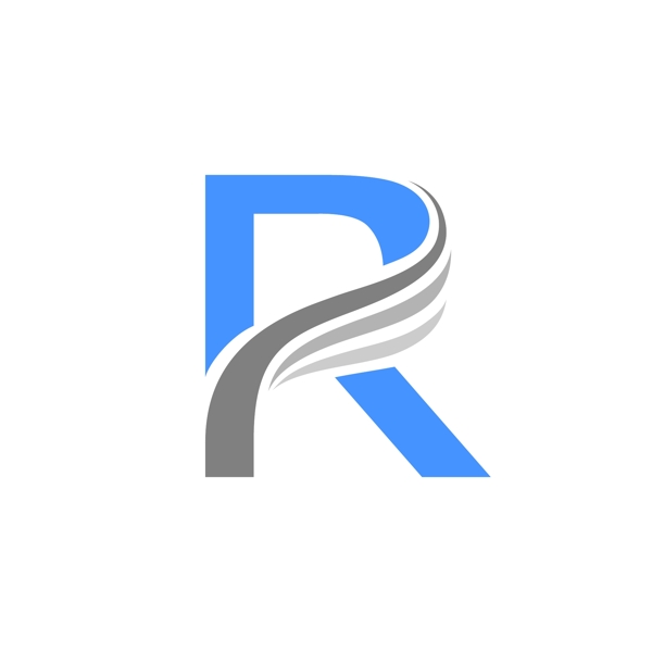 互联网类R字母造型标识logo